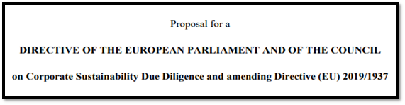 European Commission : proposal for a directive on Corporate Sustainability Due Diligence and amending Directive (EU) 2019/1937